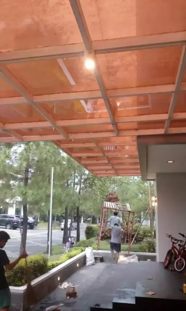 Kaca film dan sticker sunblast canopy rumah