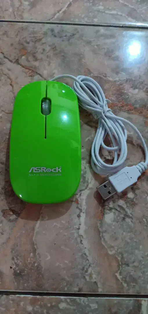 Jual Cpt Mouse Asrock Baru, wrn Hijau Memikat