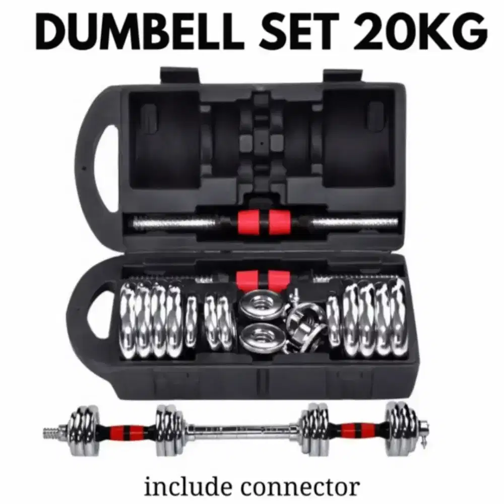 DUMBELL SET CROME 20KG FULL SET
