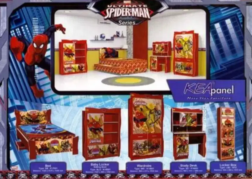 PAKET FURNITURE KAMAR ANAK COWOK SPIDERMAN