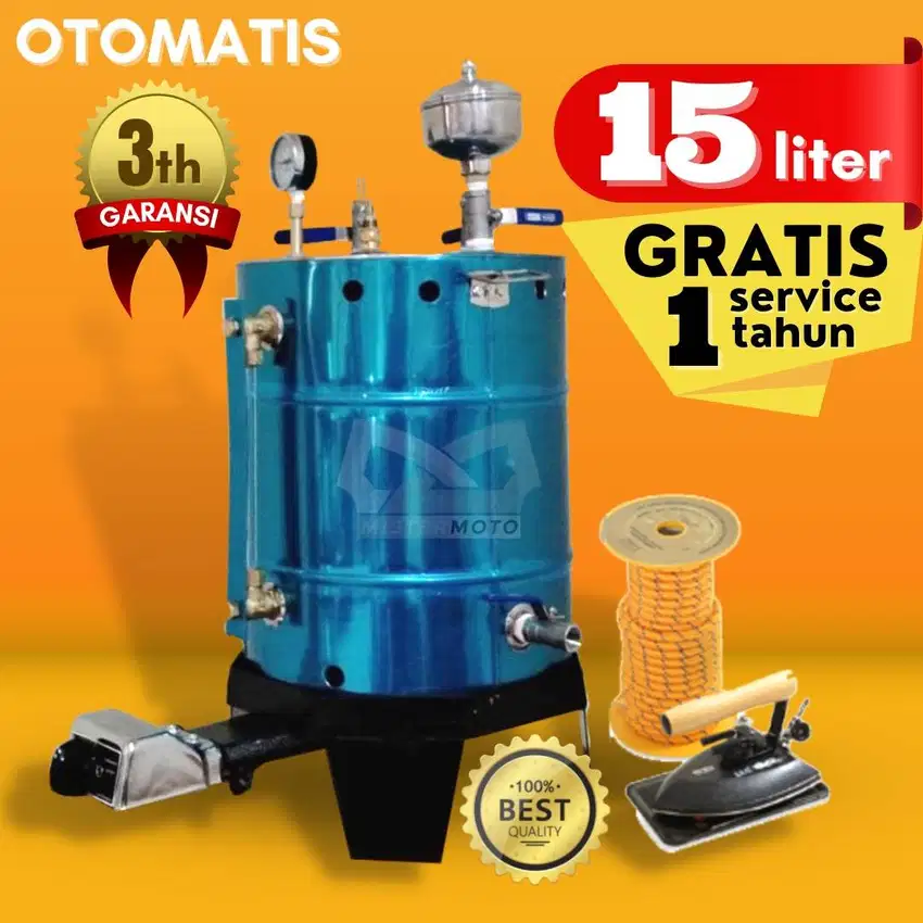 Setrika Uap Laundry Konveksi MISTERMOTO OTOMATIS 15ltr 2 Setrika