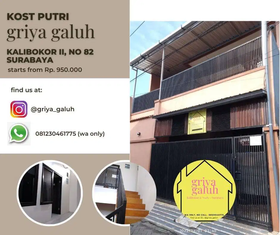 Kost Putri/Wanita Area Gubeng Surabaya