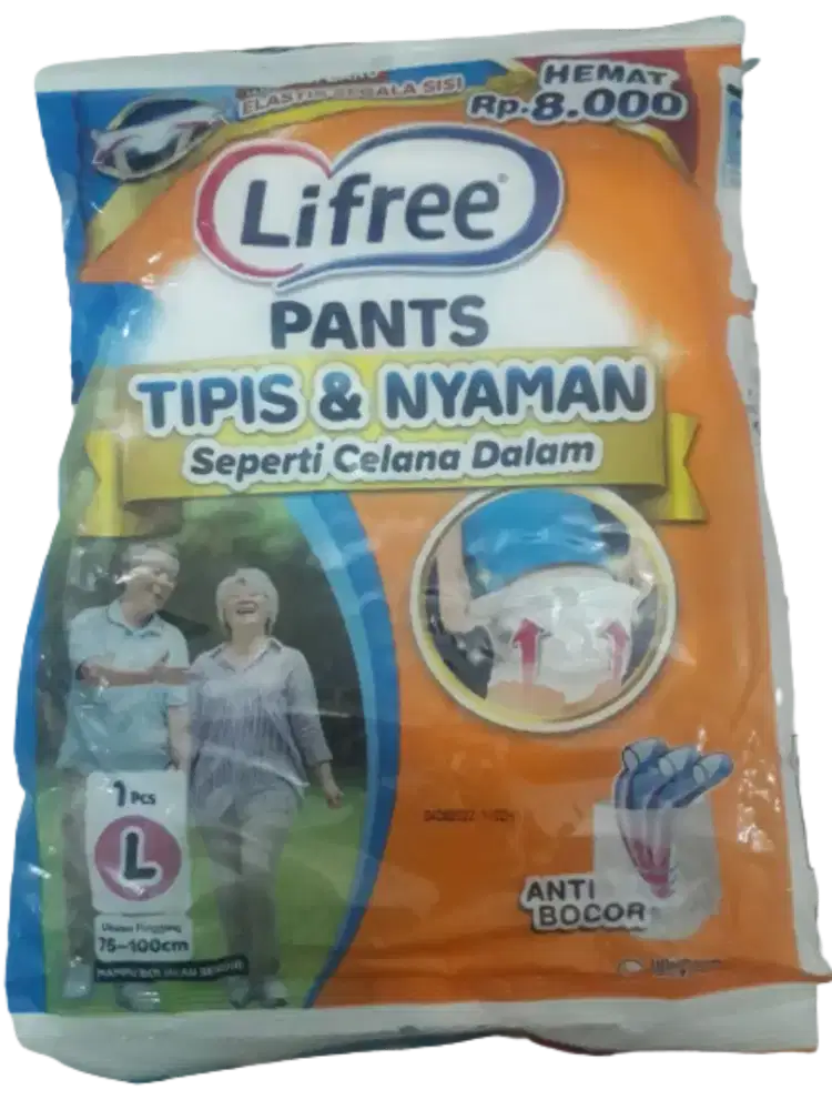 popok dewasa celana lifree size L kemasan sachet