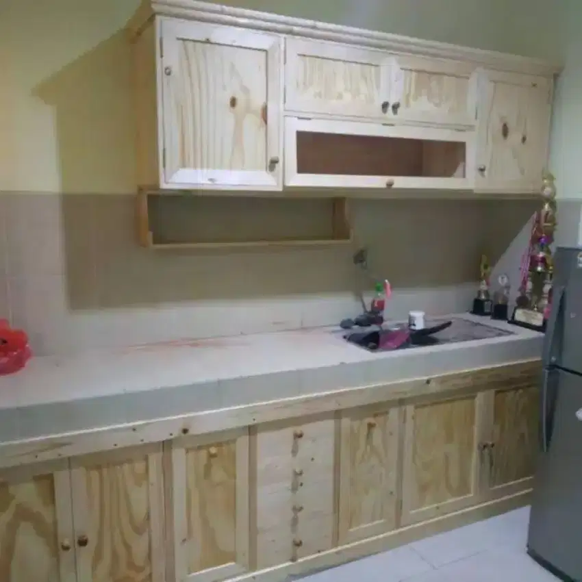 KITCHEN SET LEMARI MAKANAN  RAK PIRING KAYU JATI BELANDA