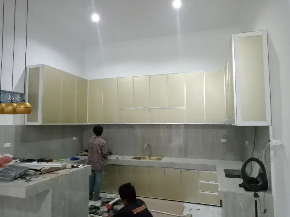 Tempahan kitchen set bahan aluminium