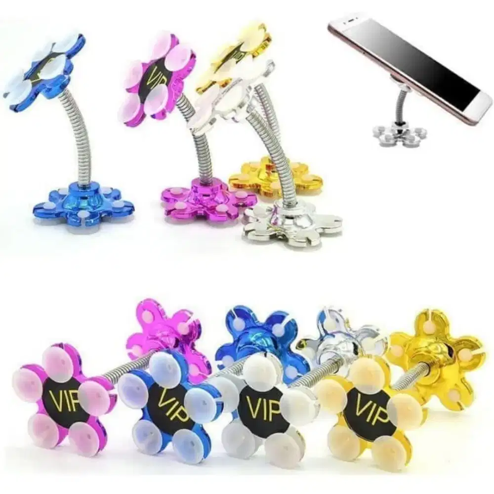 Phone holder smartphone gurita bentuk bunga & kipas mini usb