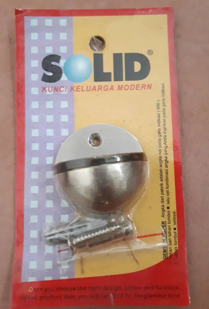 Solid Round Stainless Steel & Rubber Door Stopper (A-688B)