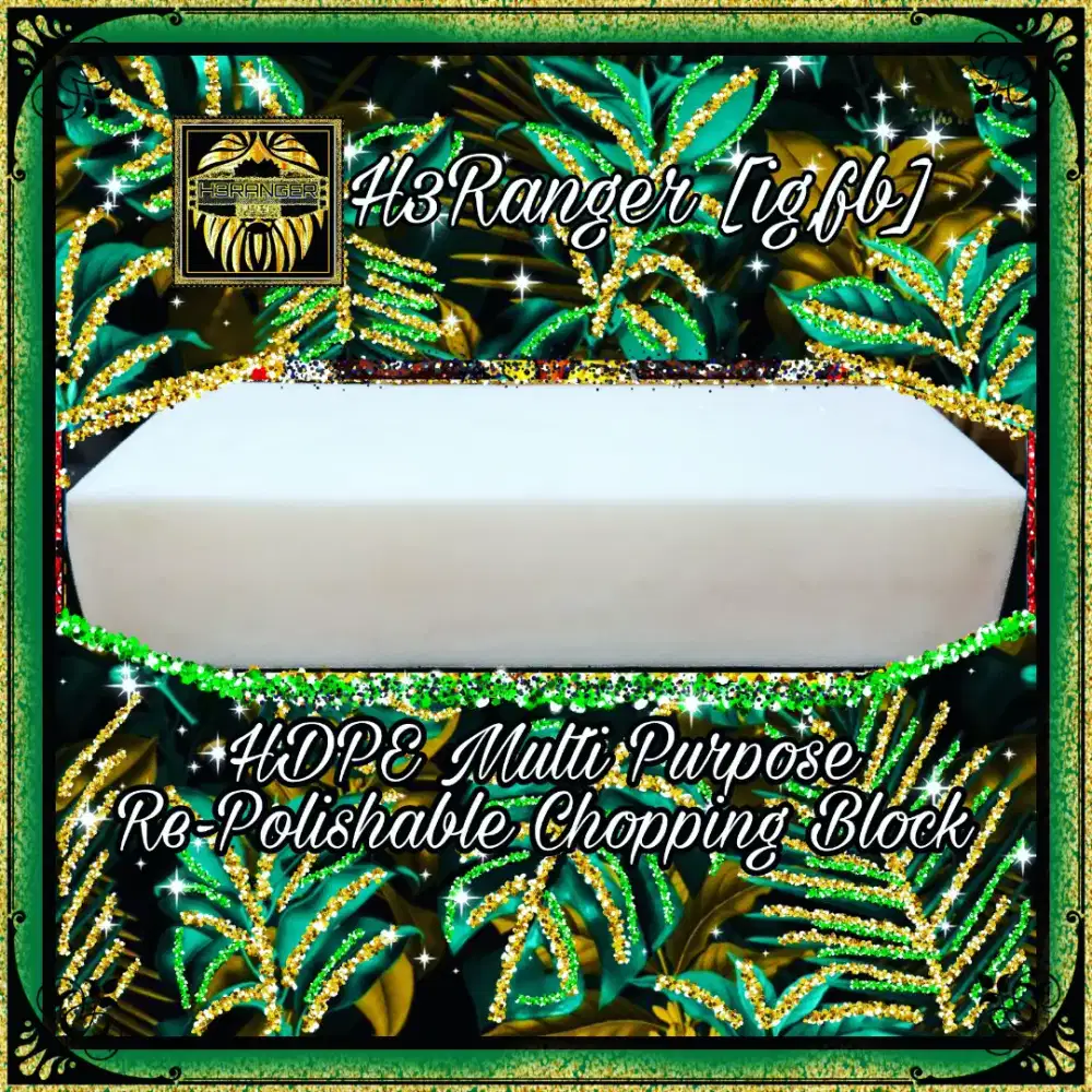 Talenan Tebal Panjang HDPE Butcher Block 10x16.5x50cm Re-Polishable