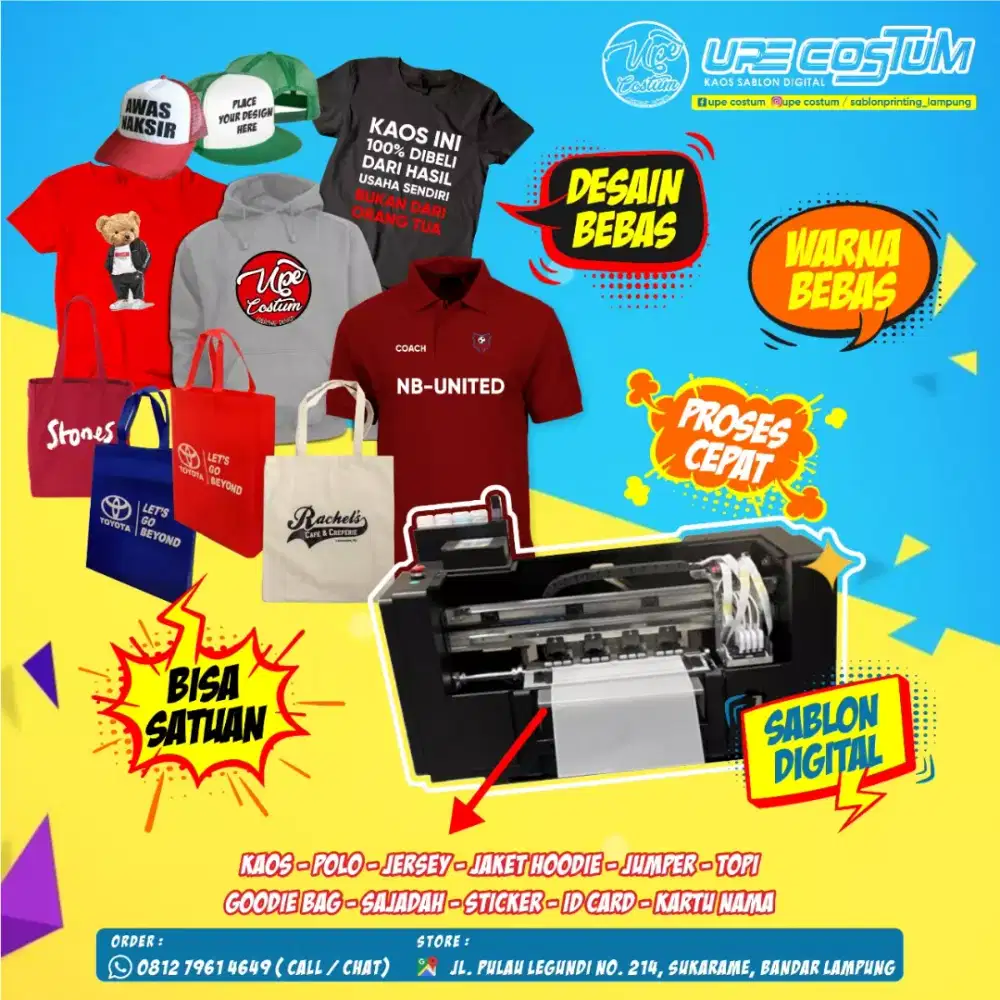 kaos polos, polo kerah, topi, hoodie