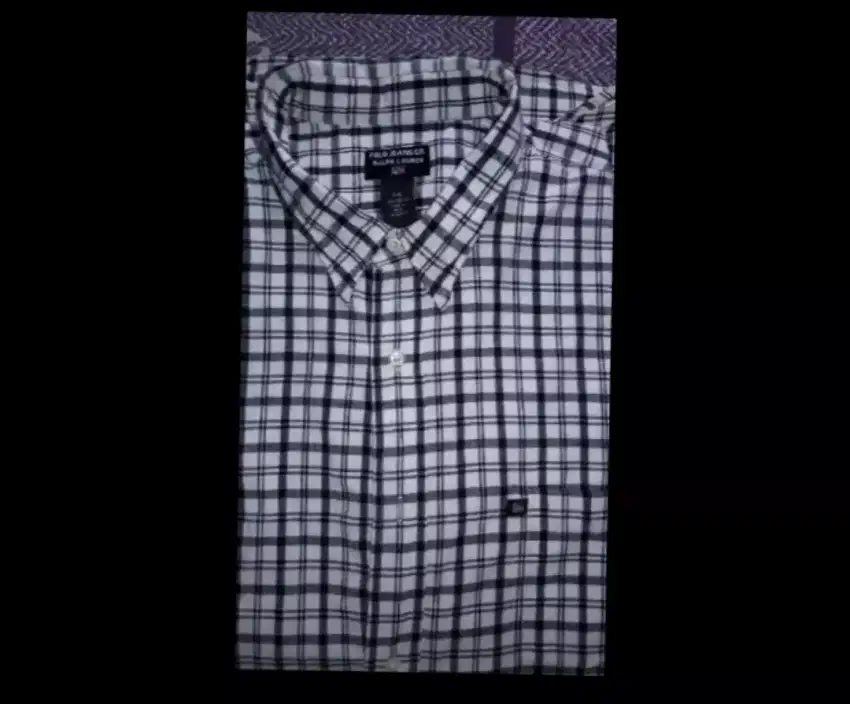 Kemeja Polo RL kotak hitam