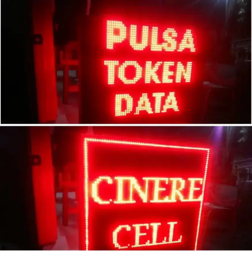 Running text merah single colour