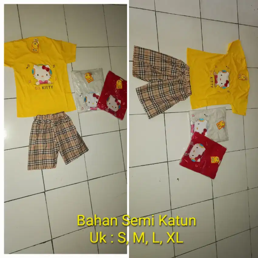 Setelan Anak Perempuan Umur 2 - 6 Tahun Gambar Kartun