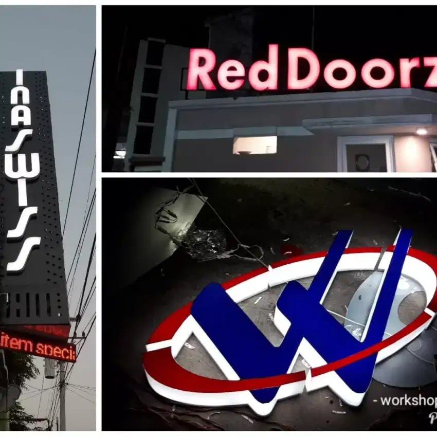 Huruf timbul dan Neon box