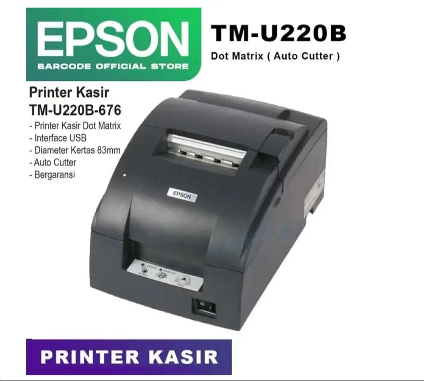 PRINTER KASIR EPSON TM-U220B AUTO CUTTER - USB