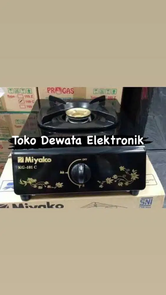 Kompor gas 1tungku Miyako body teplon garansi resmi 1tahun