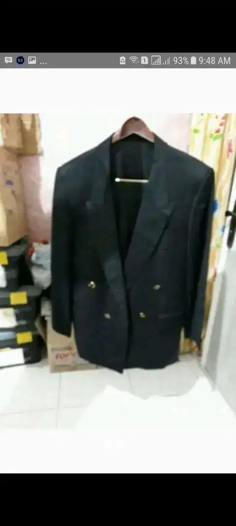jas&celana nya ada 2 set(hitam&biru tua)