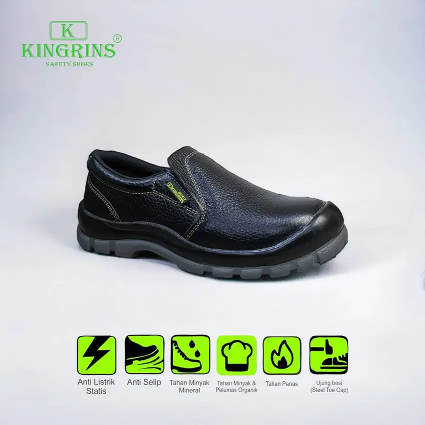 Sepatu Safety Kingrins Type Alzhea / Sepatu Safety Pendek Slip On