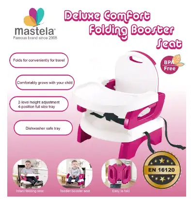 MASTELA Folding Booster Seat / Kursi Makan Bayi - RED FRAME - 07334