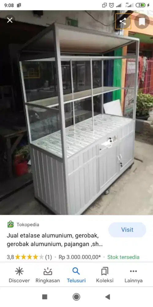 Kami Tampung Barang Bekasnya Gerobak, Etalase dan perlengkapan usaha