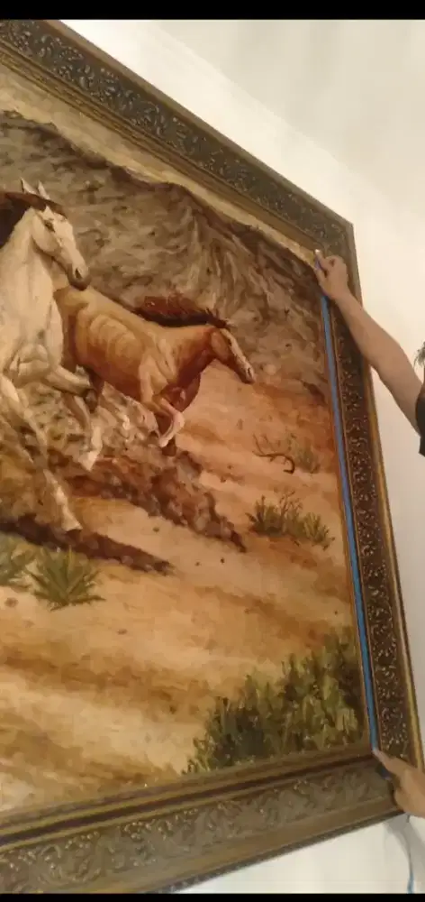 Jual 2 Lukisan bulu ayam antiq