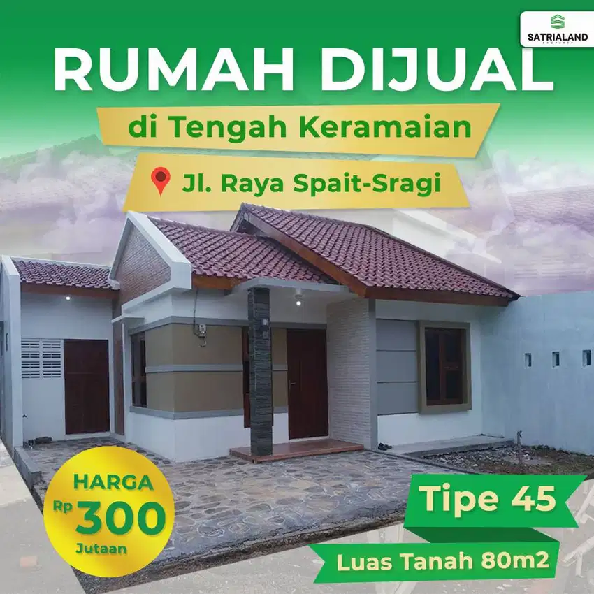 Dijual Unit Rumah Baru, Luas, Nyaman, Strategis di Kota Sragi