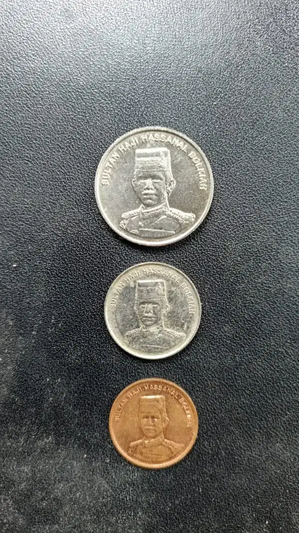 3 Coins Set Kerajaan Brunei tahun sama 1996 (20 sen, 10 sen, 1 sen)