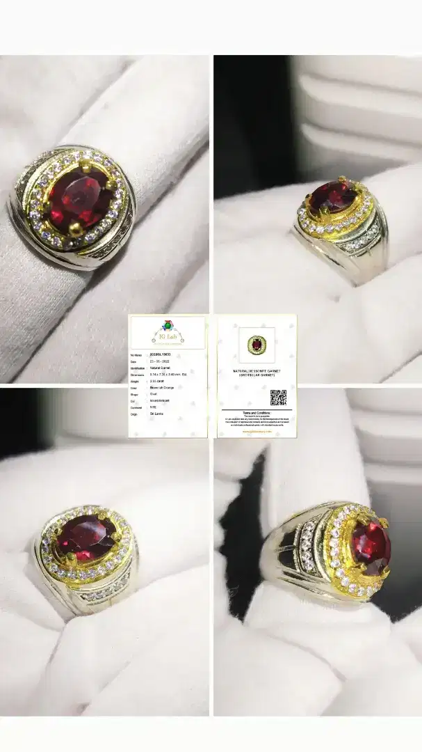 PROMO!!!Cincin Permata Natural Hessonite Garnet