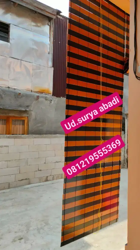 Tirai kayu motif 90x275 ready