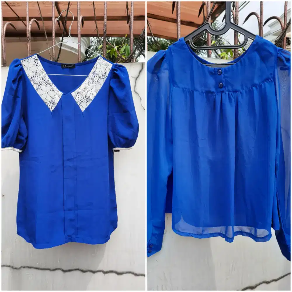 Blouse Biru Electrik