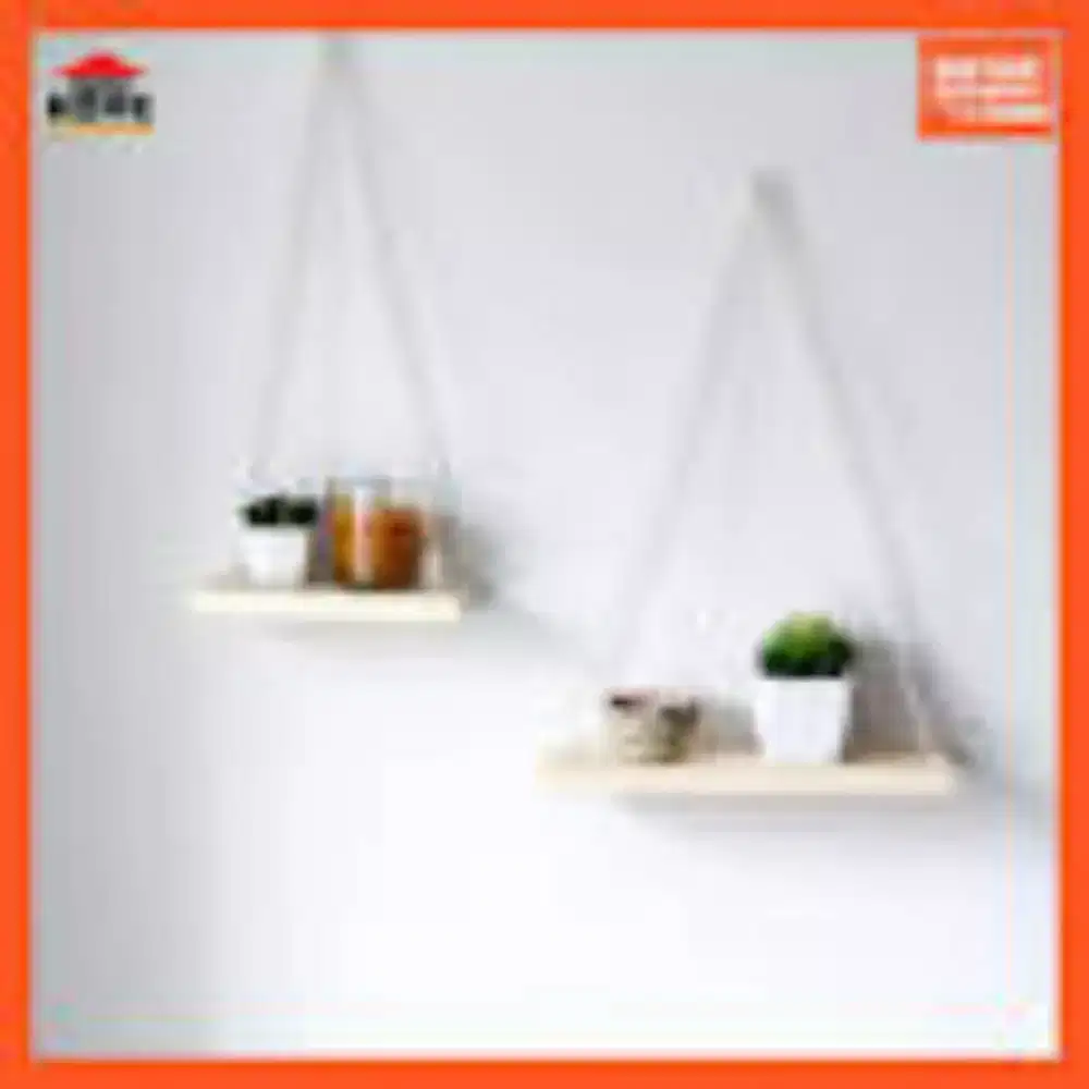 Rak untuk pajangan di dinding pakai tali