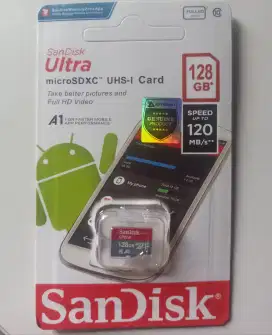 Kartu Memory Card Sandisk 128 GB. Micro SD Original 100%. Segel, Baru!