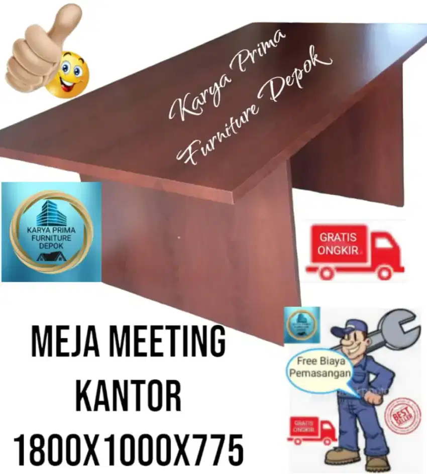 Meja Meeting Rapat 1800x1000x775 kuat awet baru 1.400.000 free ongkir