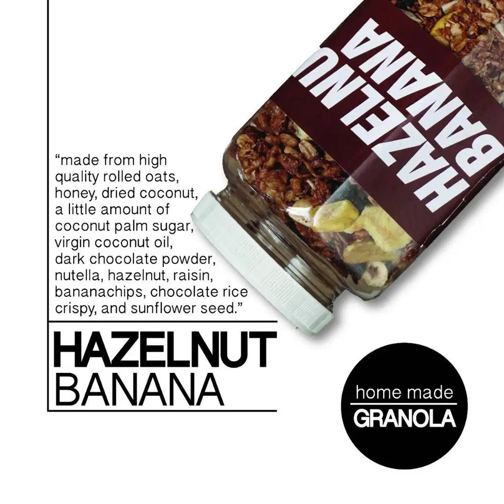 Hazelnut Banana El Granola Snack Camilan Cemilan Makanan Sehat Enak