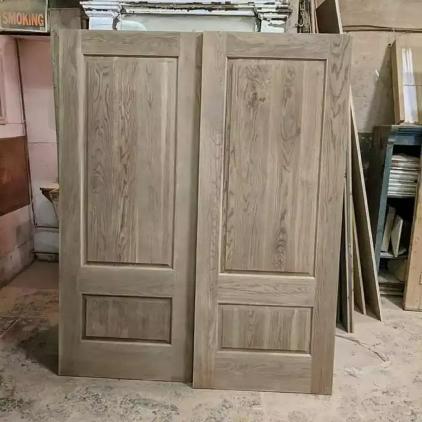 Pintu kupu tarung kayu jati model bebas. Serat padat. Free ongkir