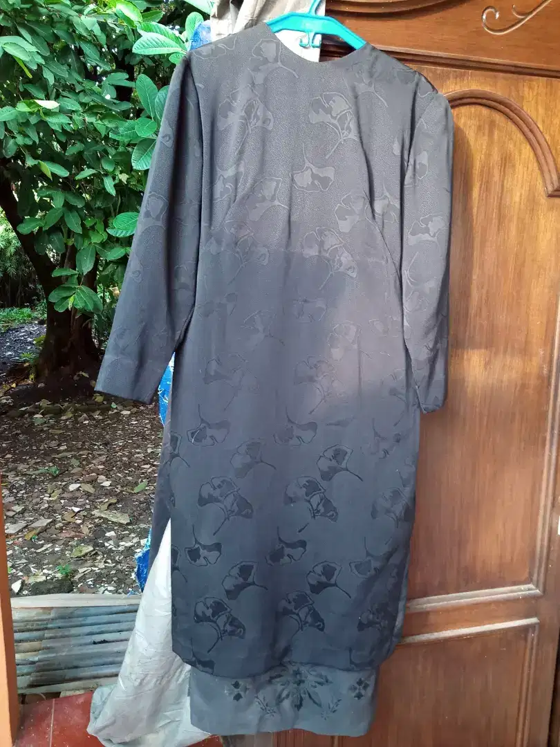 Kebaya kurung hitam bordir hitam+rok panjang
