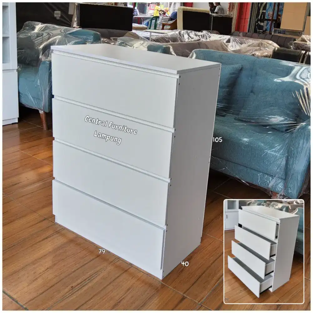 Drawer Serbaguna 4 Susun White