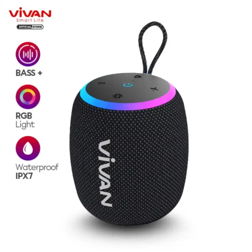 Vivan Speaker Bluetooth 10W Surround Sound Bass Hi-Fi TWS RGB IPX7