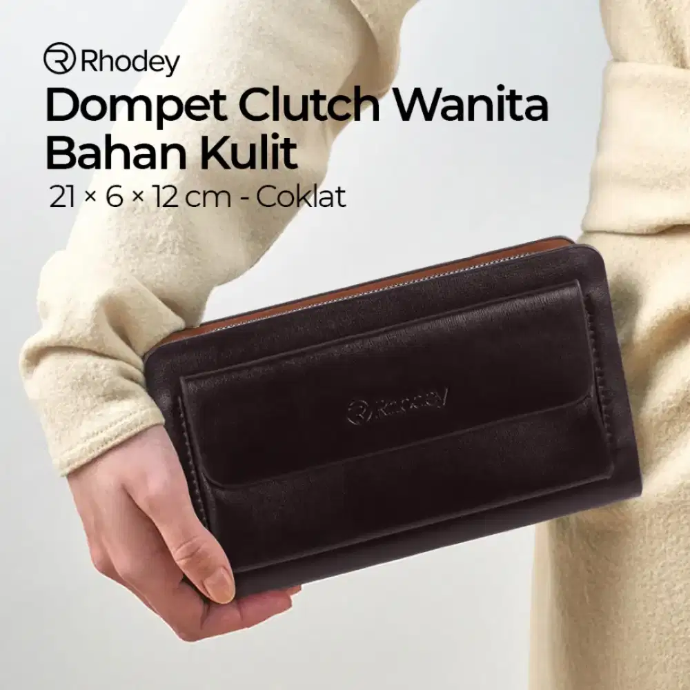rhodey dompet clutch wanita bahan kulit