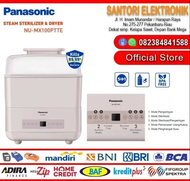 Multifunctional Baby Bottle Steam Steriliser and Dryer NU-MX100PTTE