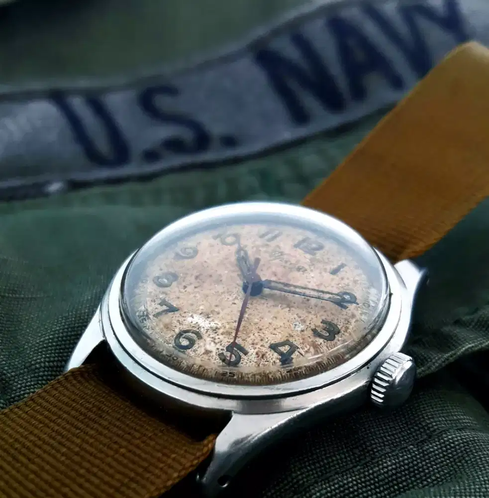 Enicar military watch WW2 seiko omega hamilton tag heuer oris vintage