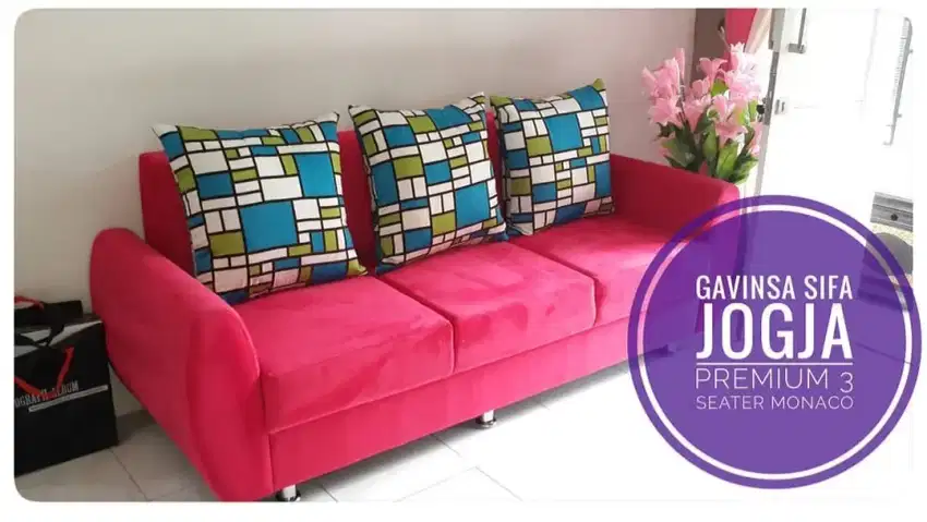 Premium Sofa 3 seater 200 x 75 cm , Busa Royal Foam, Garansi 2 Thn