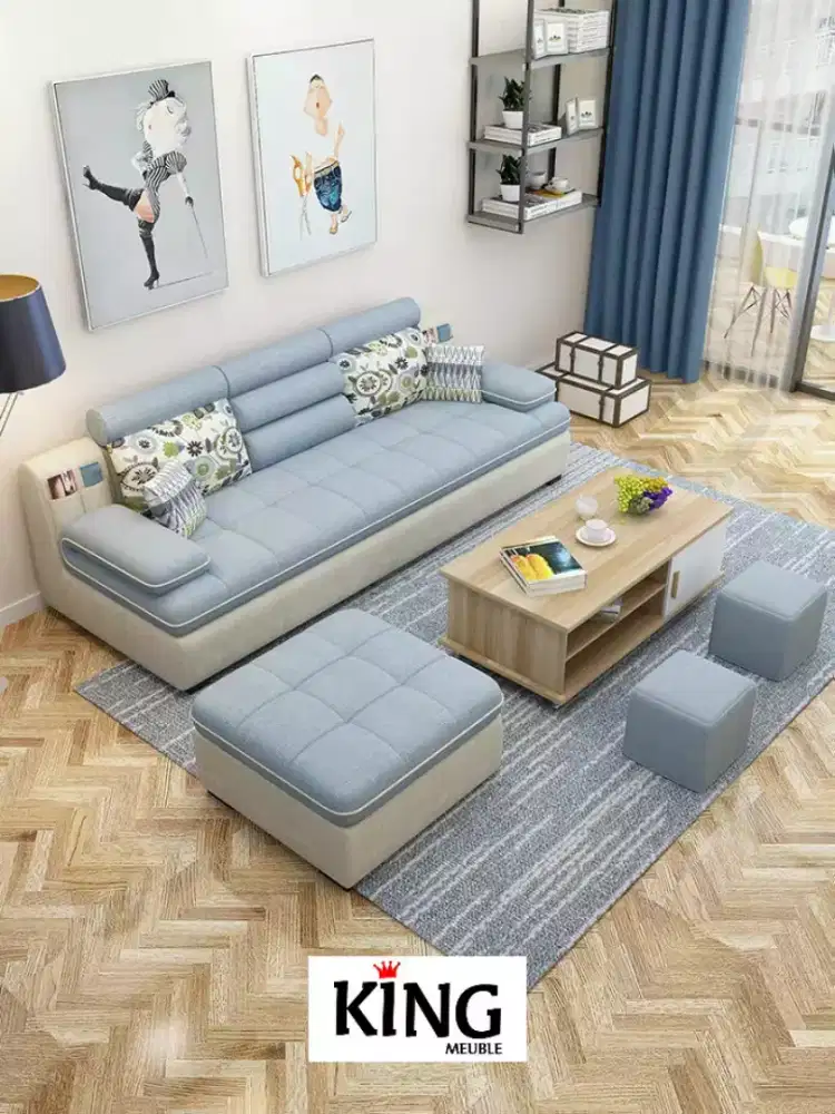 Sofa kursi L shape minimalis terbaru ruang tunggu