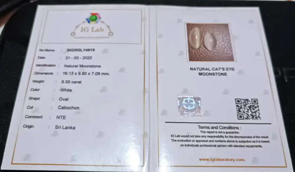 Natural Cat's Eye Moonstone 8.58 Carat Bermemo