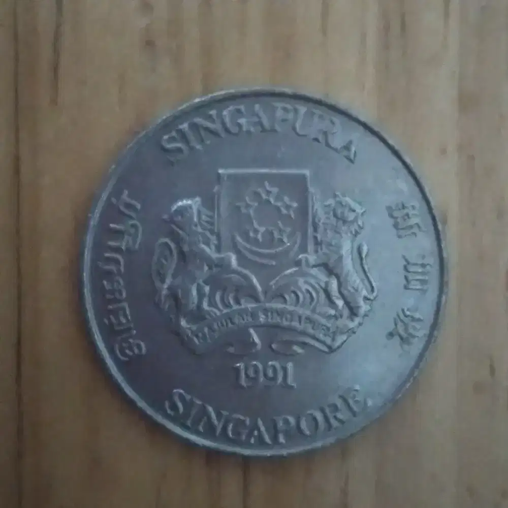 Koin Jadul Original 20 Cents Singapura 1991