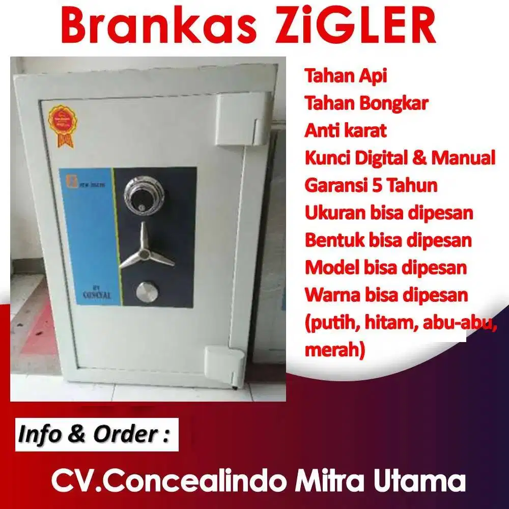 Brankas ZIGER STRONG warna, hitstone-grey 55x55 cm  FREE ONGKIR
