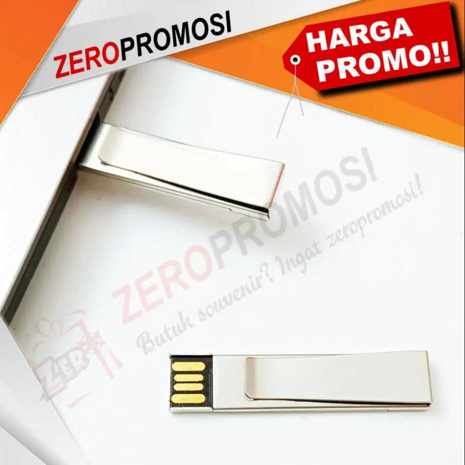 Flashdisk USB Drive Metal Clip FDMT16 Custom Logo Murah