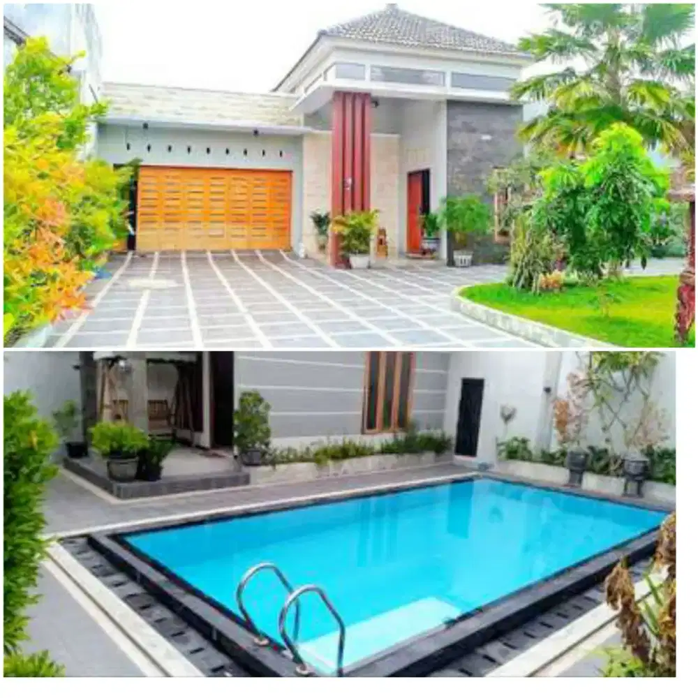 Rumah Dijual Kolam Renang Pribadi Halaman Luas Dekat Kampus UGM Jakal.