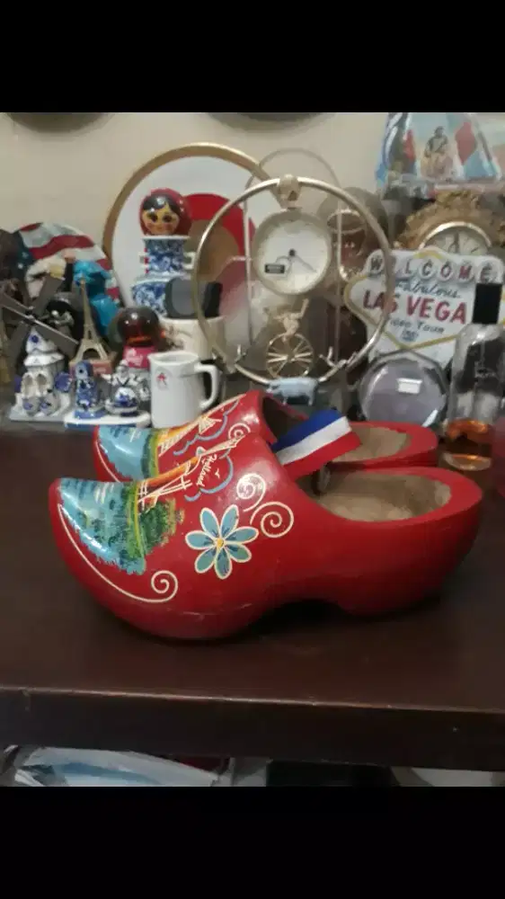 Antik vintage sepatu delft kelompen kincir angin made in holland Eropa