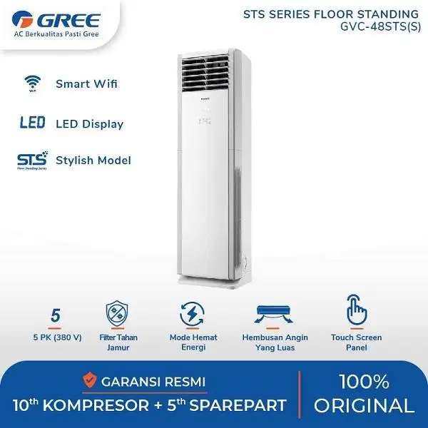 AC Standing Floor Gree 5pk Type 48STS(S) ECO (Terpasang Area Denpasar)