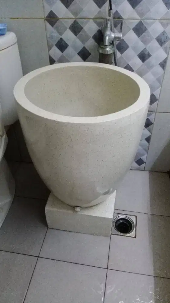 Bak Mandi Terrazzo Tipe Gelas Handmade | Bak Tempayan Teraso
